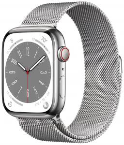 Apple Watch Series 8 41 мм Stainless Steel Case, silver milanese