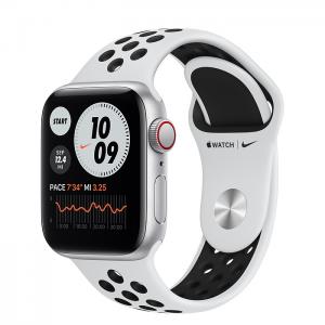 Apple Watch SE GPS + Cellular 40mm Silver Aluminum Case with Pure Platinum/Black Nike Sport Band