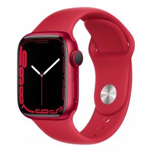 Apple Watch Series 7 41mm Red Aluminum Case with Red Sport Band