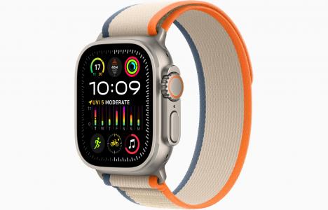 Apple Watch Ultra 49 мм Titanium Case, титановый/оранжево-бежевый Trail Loop